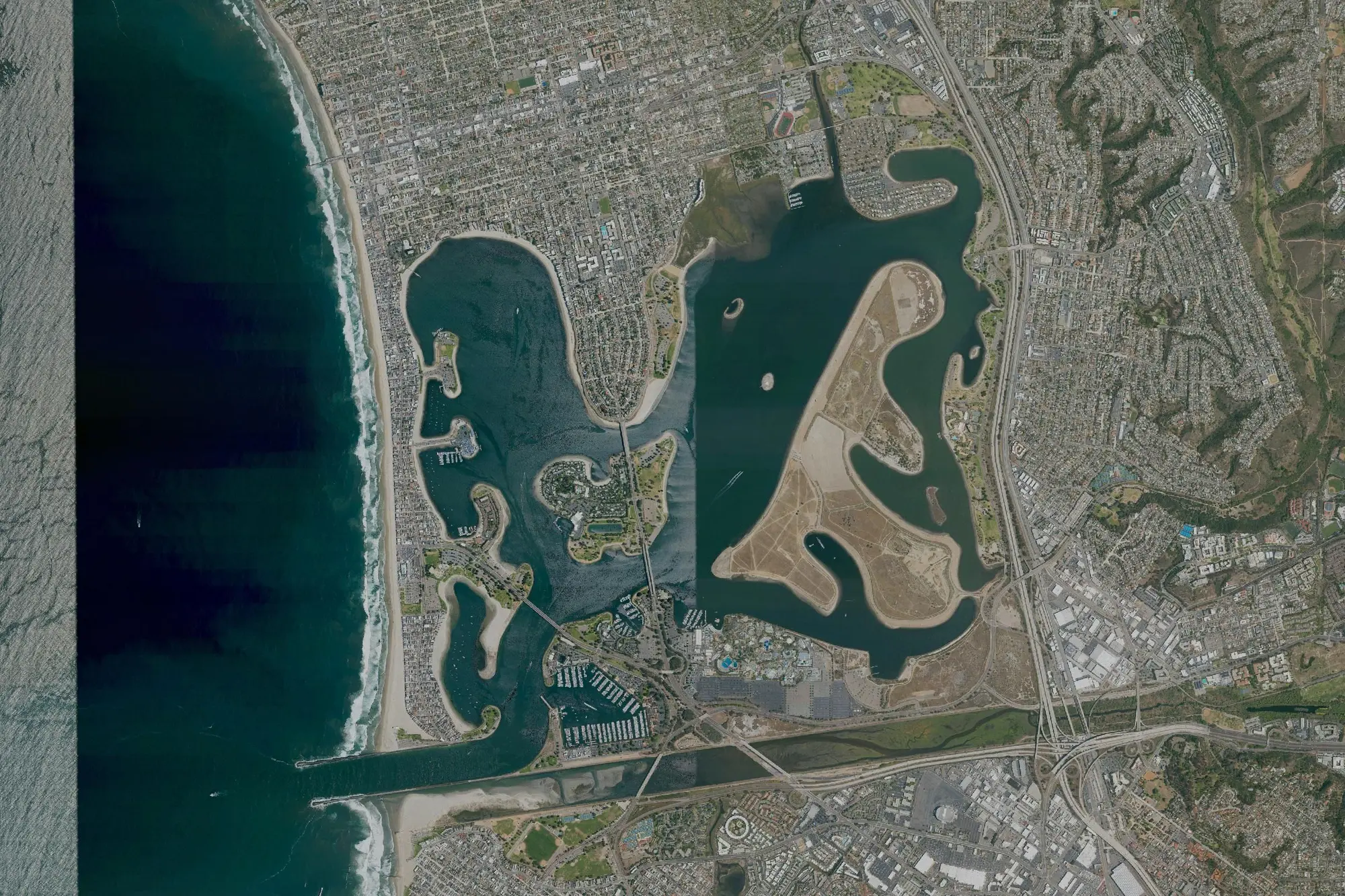 Aerial view of Mission Bay Park