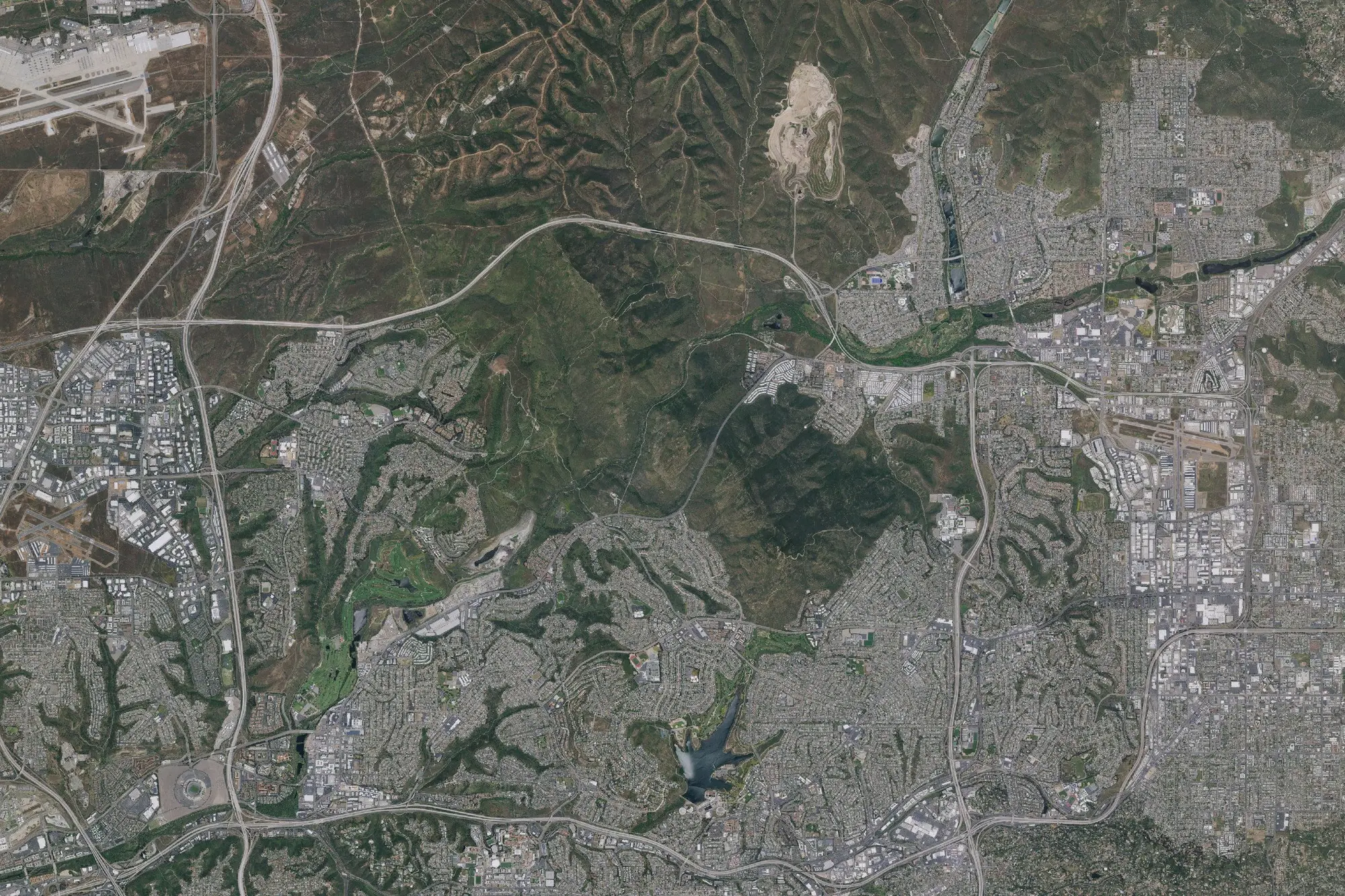 Aerial view of Mission Trails Regional Park