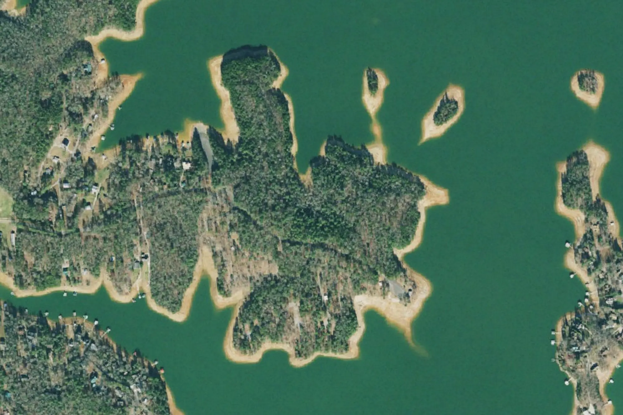 Aerial view of Poteete Creek Rec Area