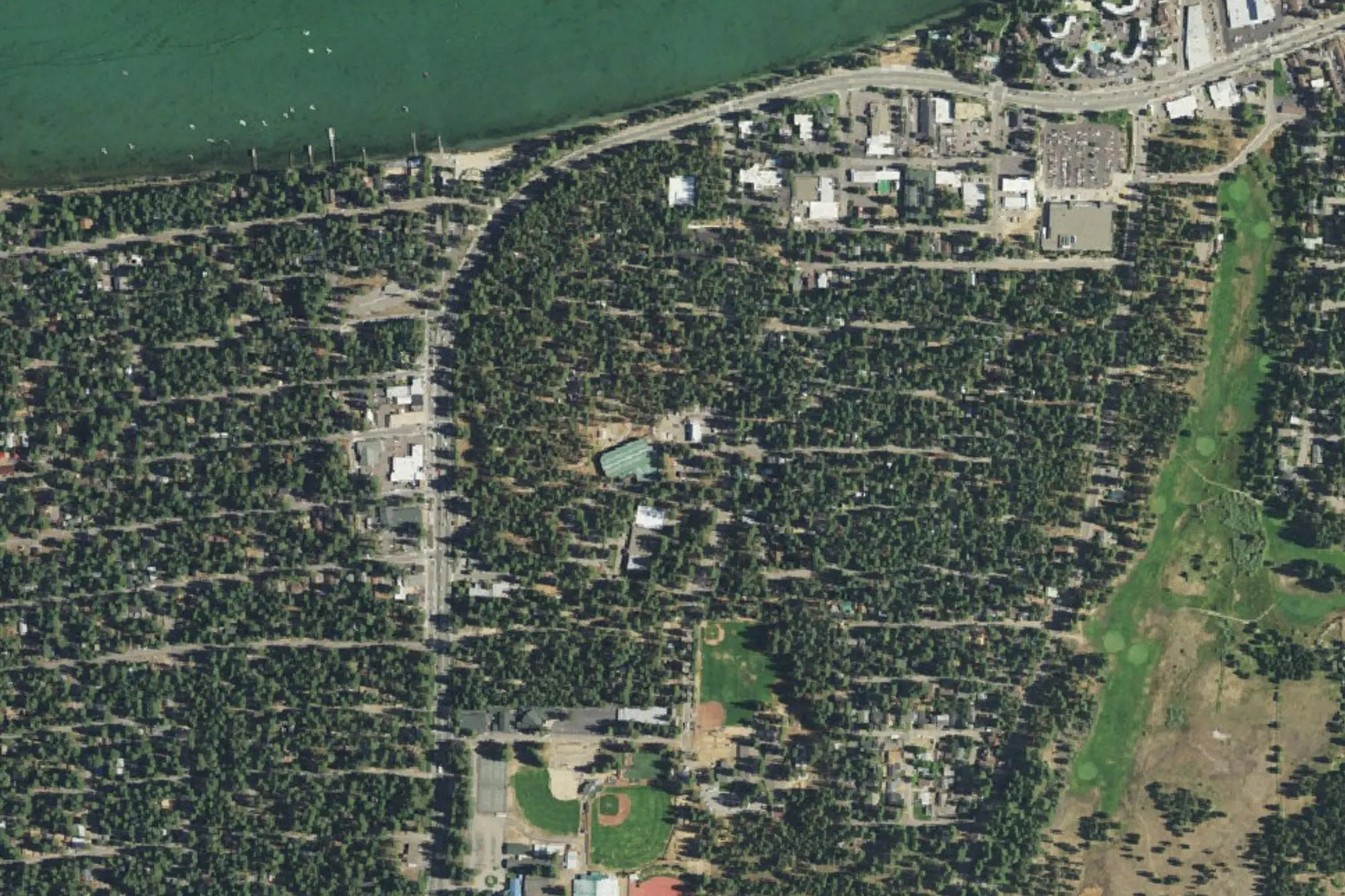 Aerial view of Campground by the Lake