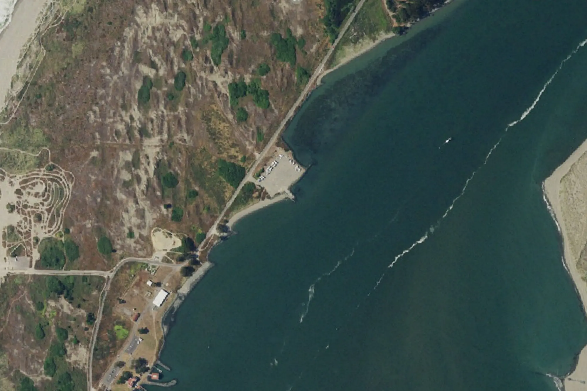 Aerial view of Samoa Boat Ramp County Park