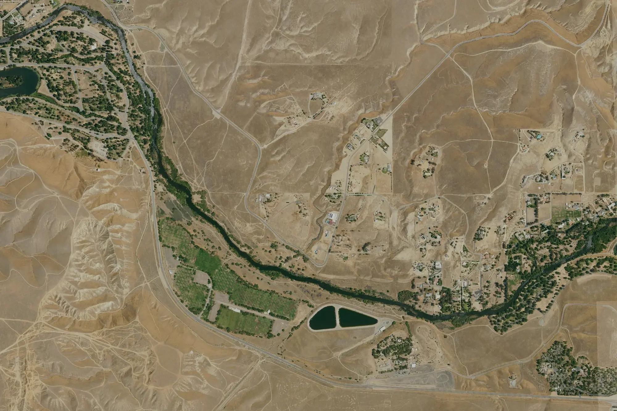 Aerial view of Kern River County Park