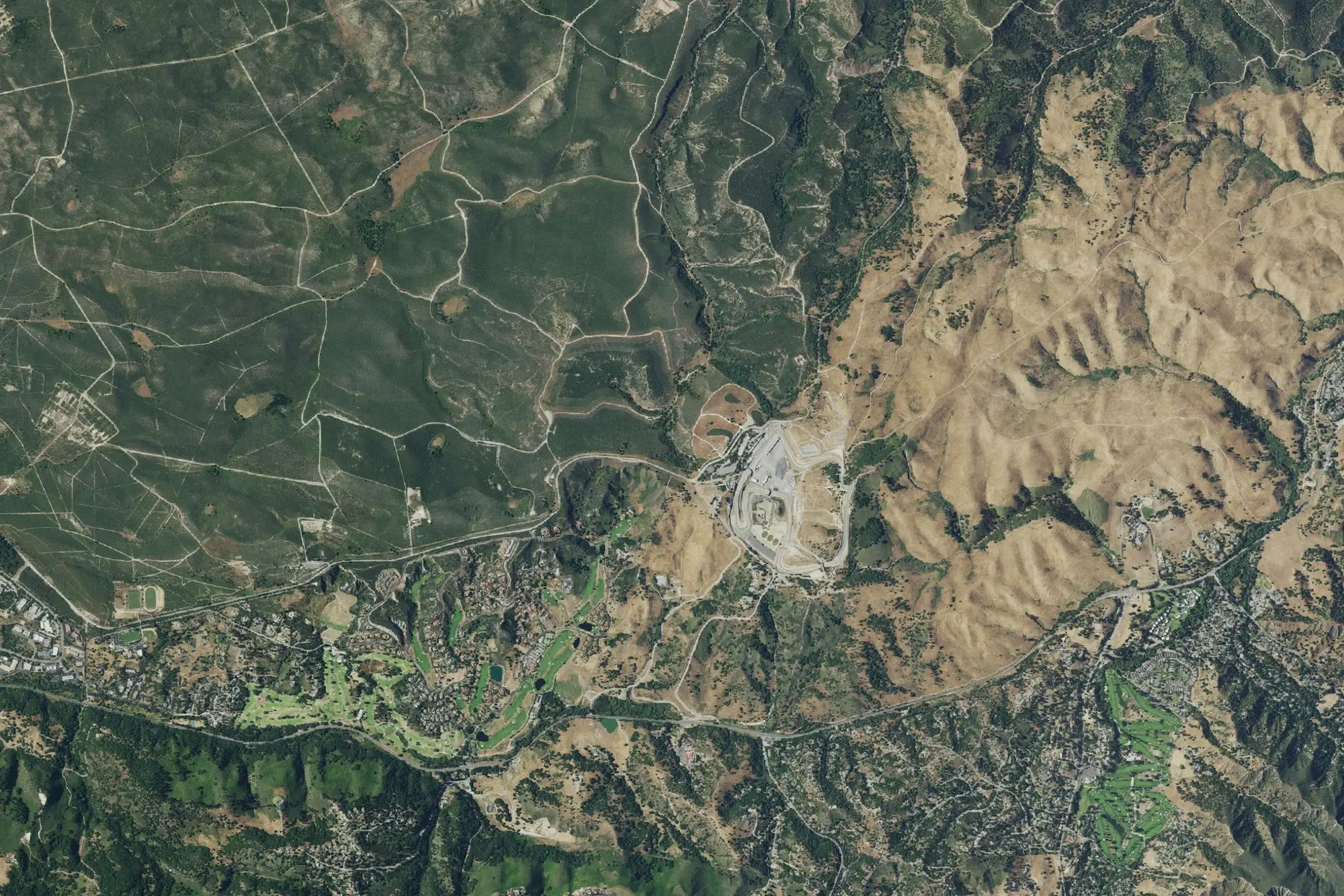 Aerial view of Laguna Seca Recreation Area & Campgrounds