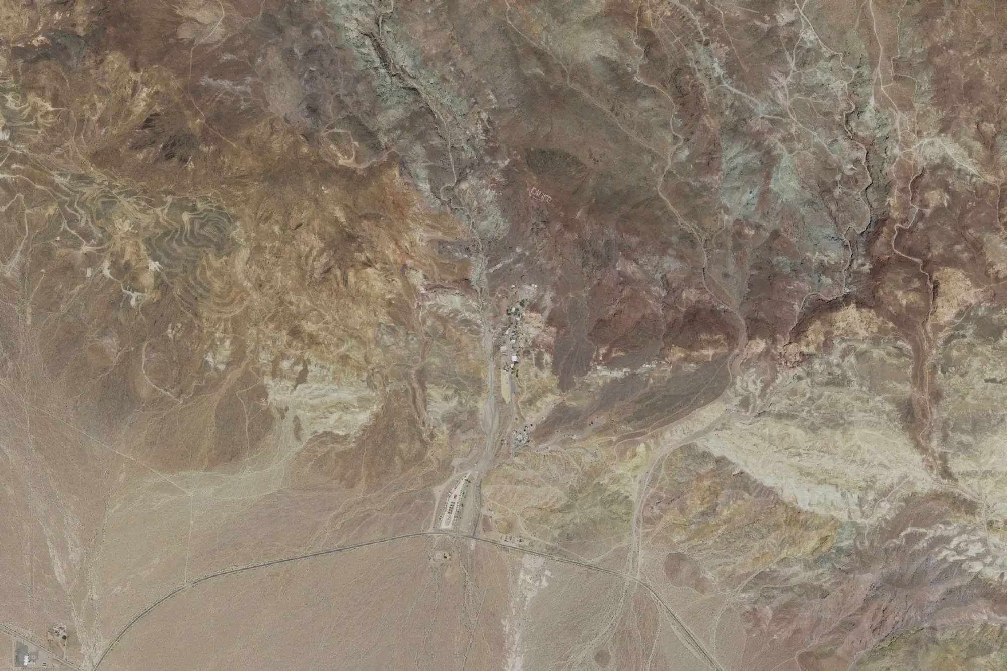 Aerial view of Calico Ghost Town Regional Park