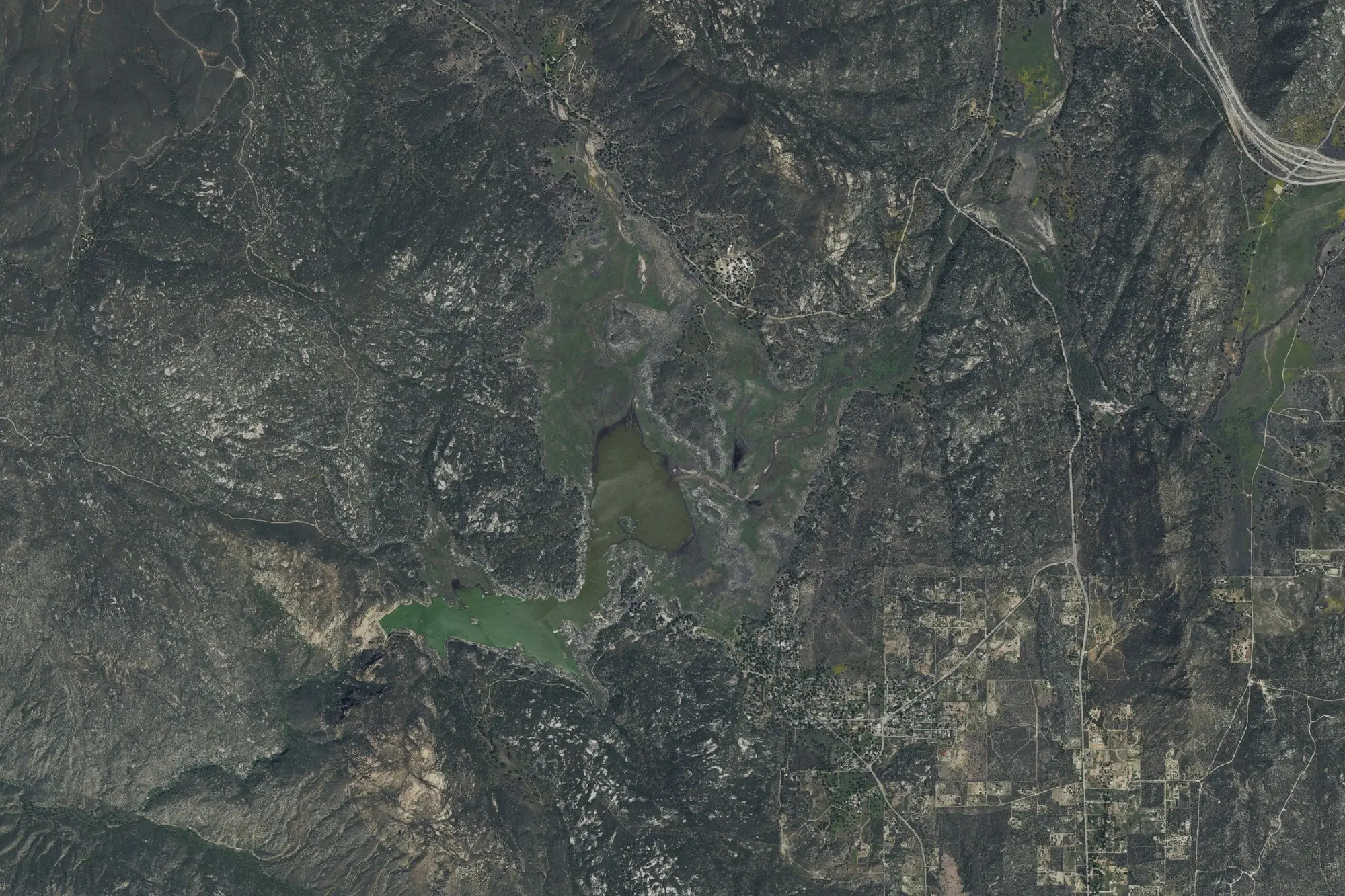 Aerial view of Lake Morena County Park