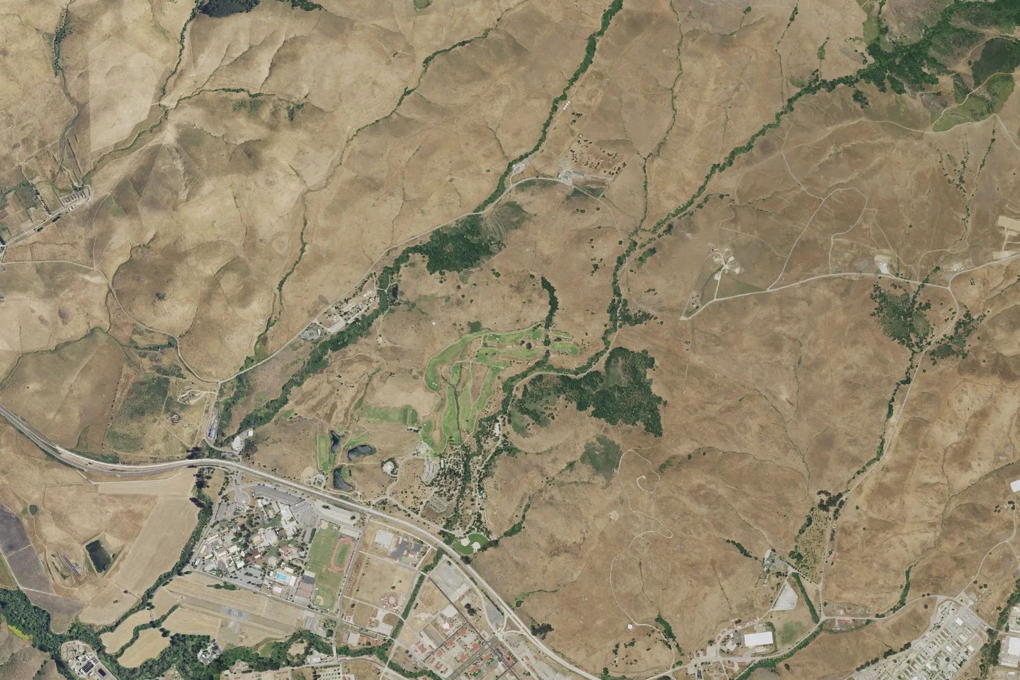 Aerial view of El Chorro Regional Park and Dairy Creek Golf Course