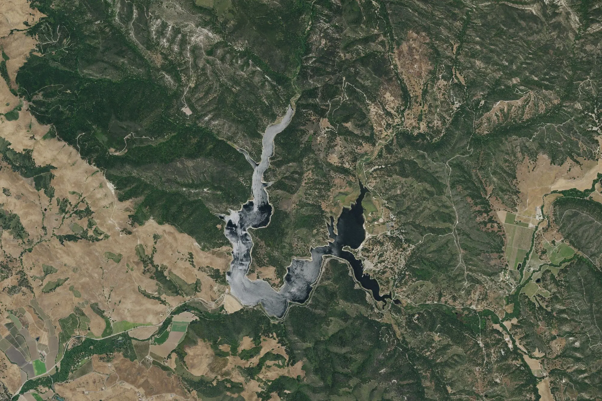 Aerial view of Lopez Lake Recreation Area