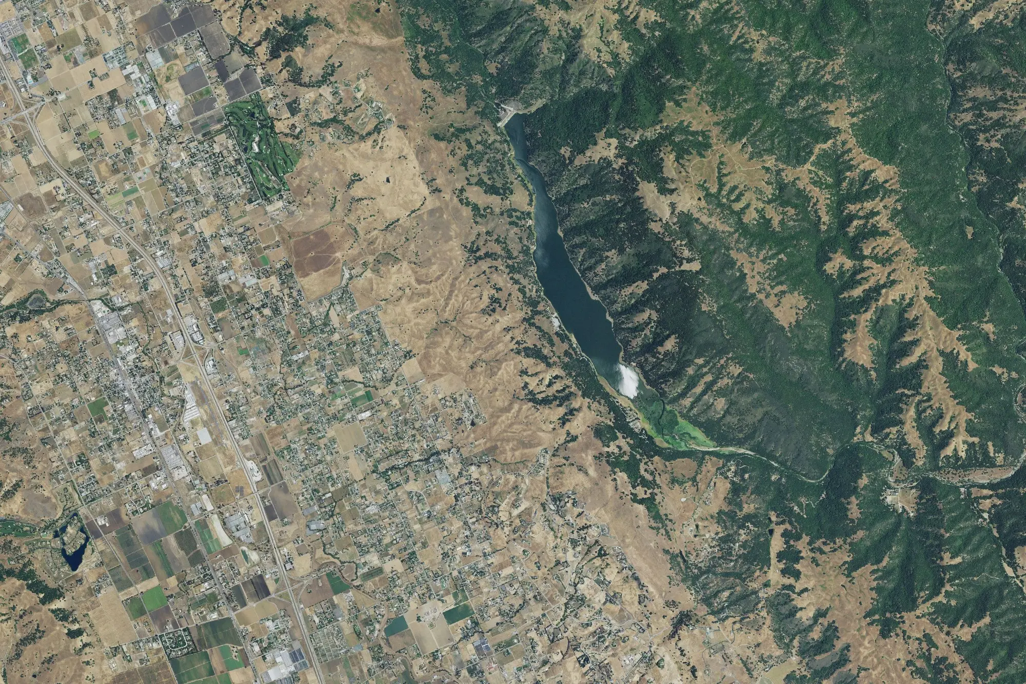 Aerial view of Coyote Lake-Harvey Bear Ranch County Park