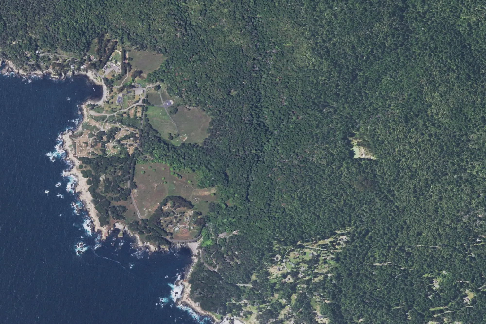 Aerial view of Stillwater Cove Regional Park
