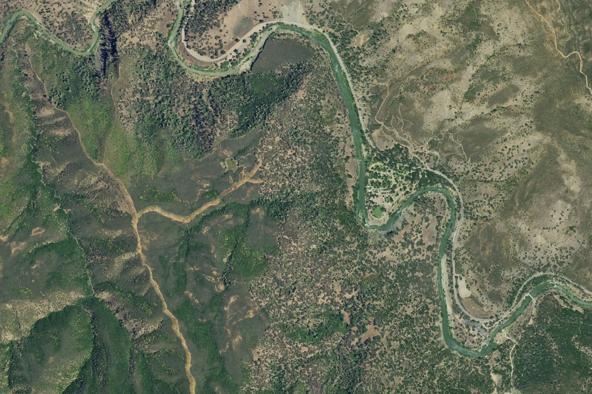 Aerial view of Cache Creek Canyon Regional Park