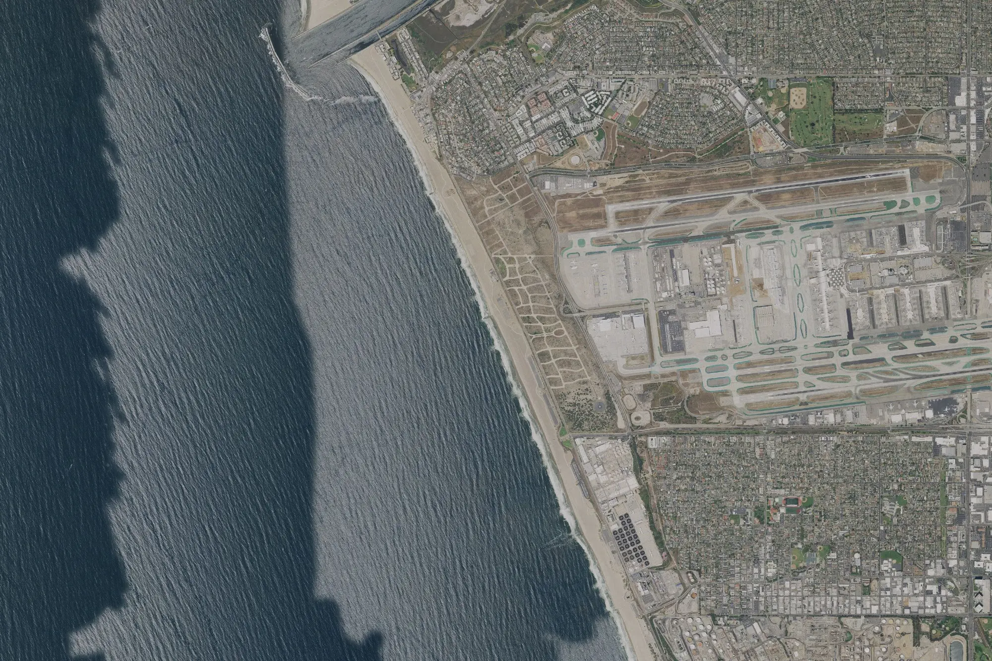 Aerial view of Dockweiler State Beach