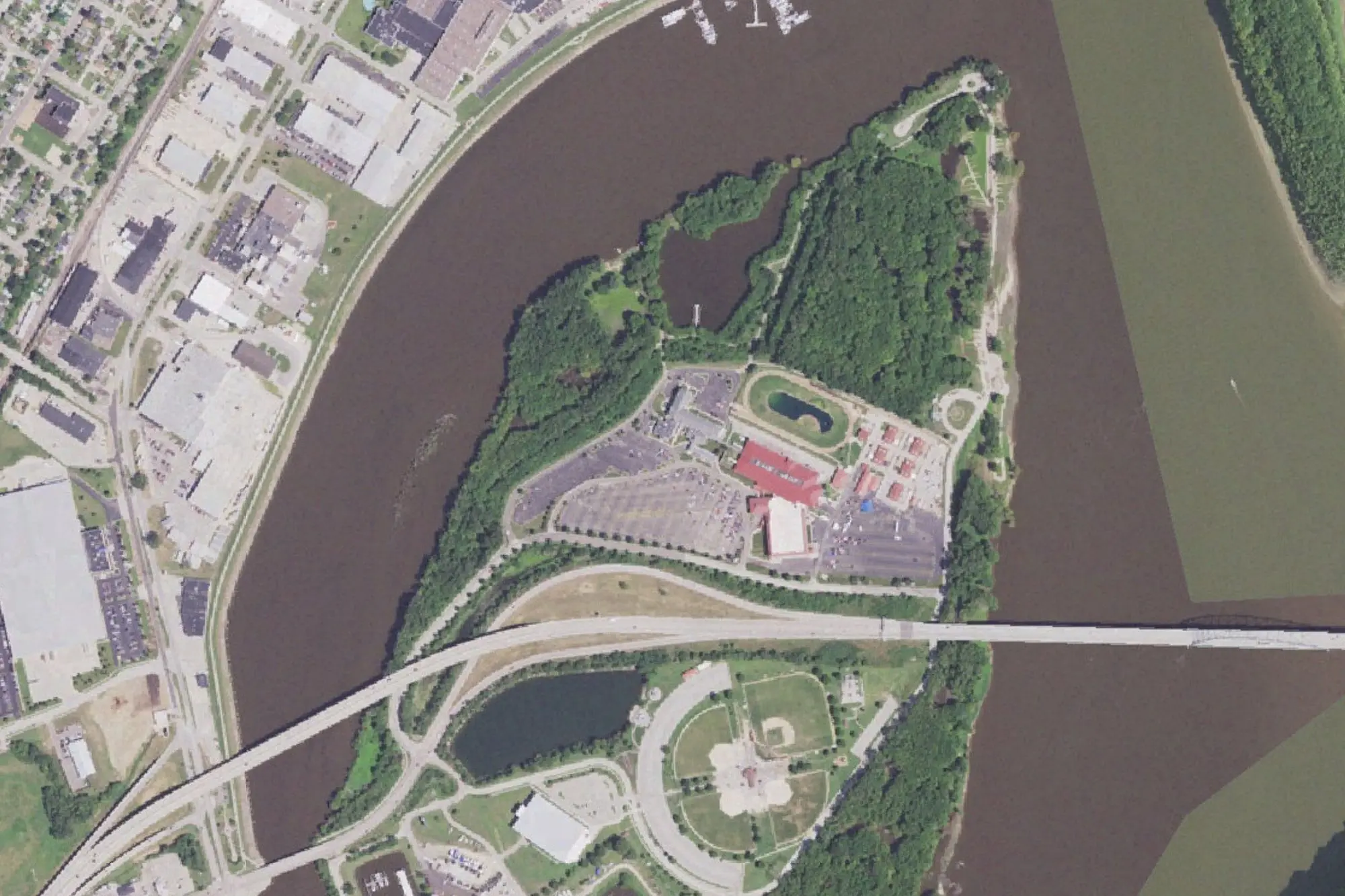 Aerial view of Miller Riverview Park