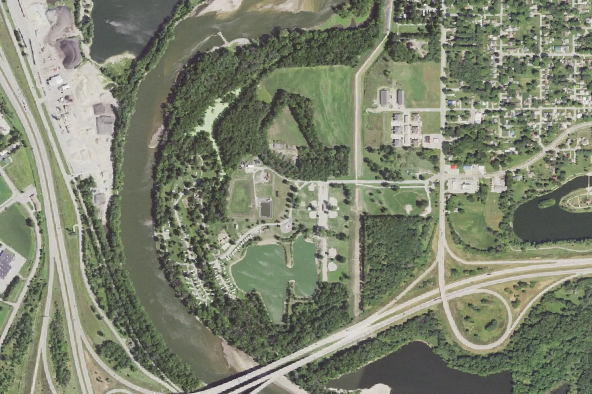 Aerial view of Deerwood Park Evansdale Iowa