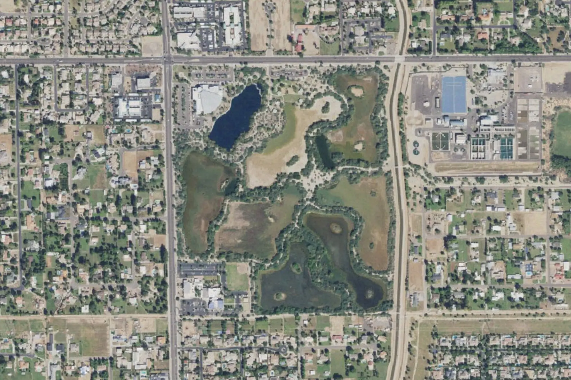 Aerial view of Riparian Preserve @ Water Ranch