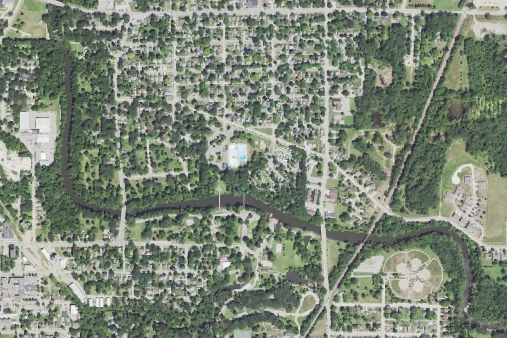 Aerial view of Margaret Macnider Park