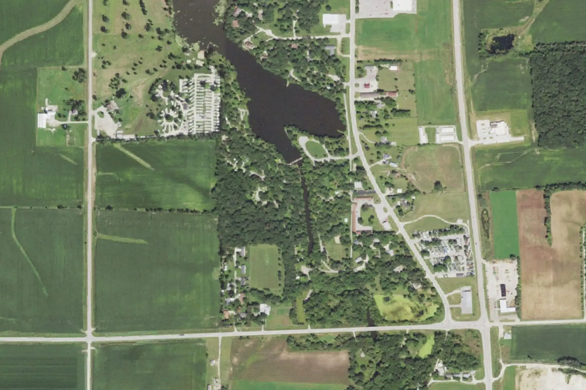 Aerial view of Delwein City Park