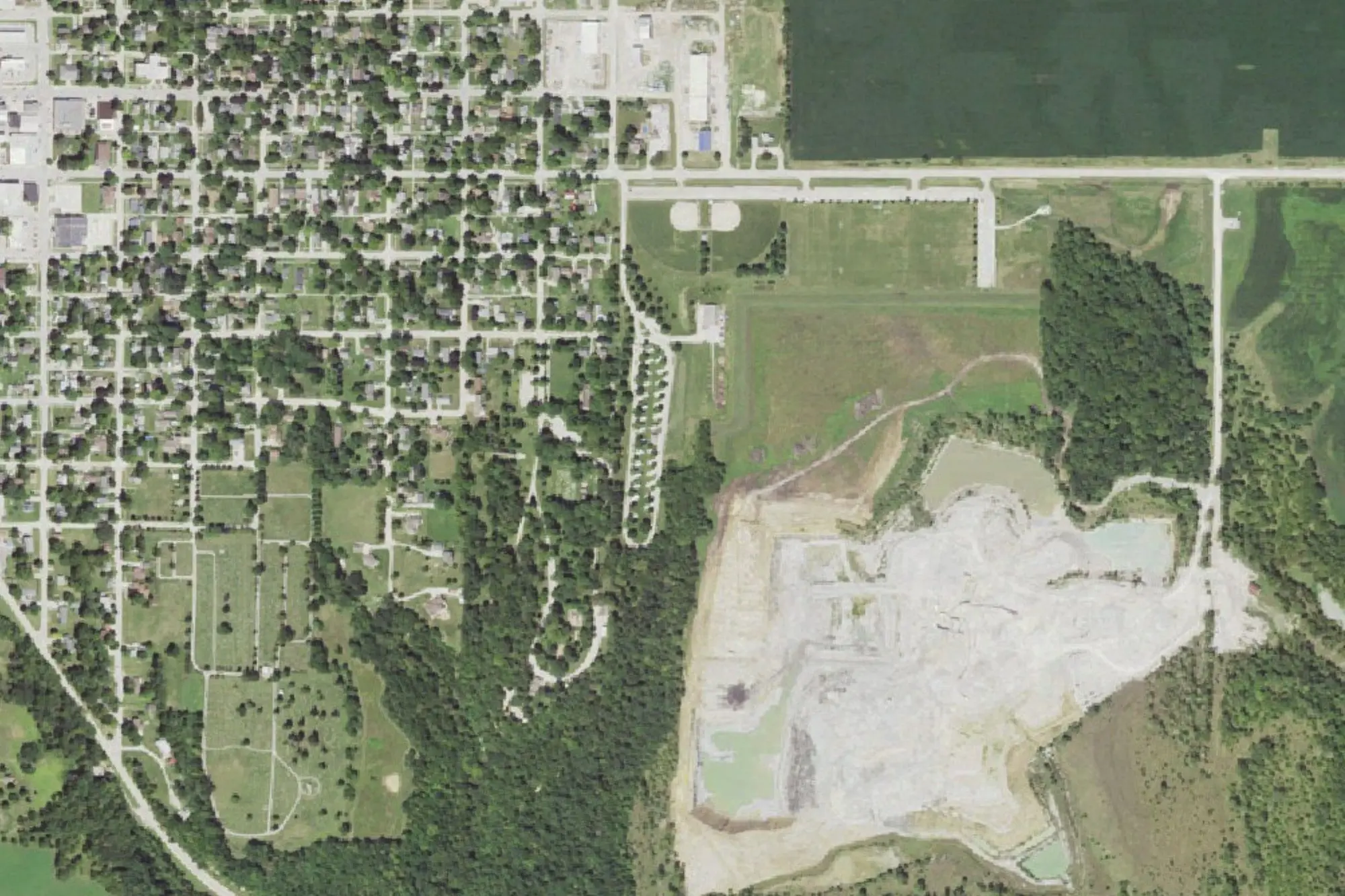 Aerial view of Winterset City Park Campgrounds