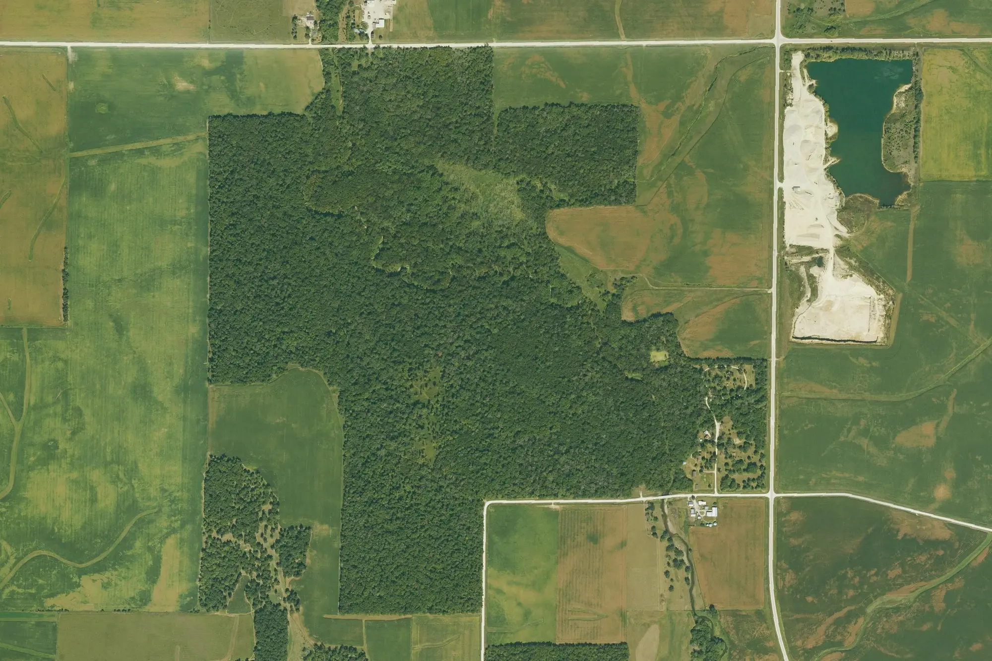 Aerial view of Jakway Forest Area
