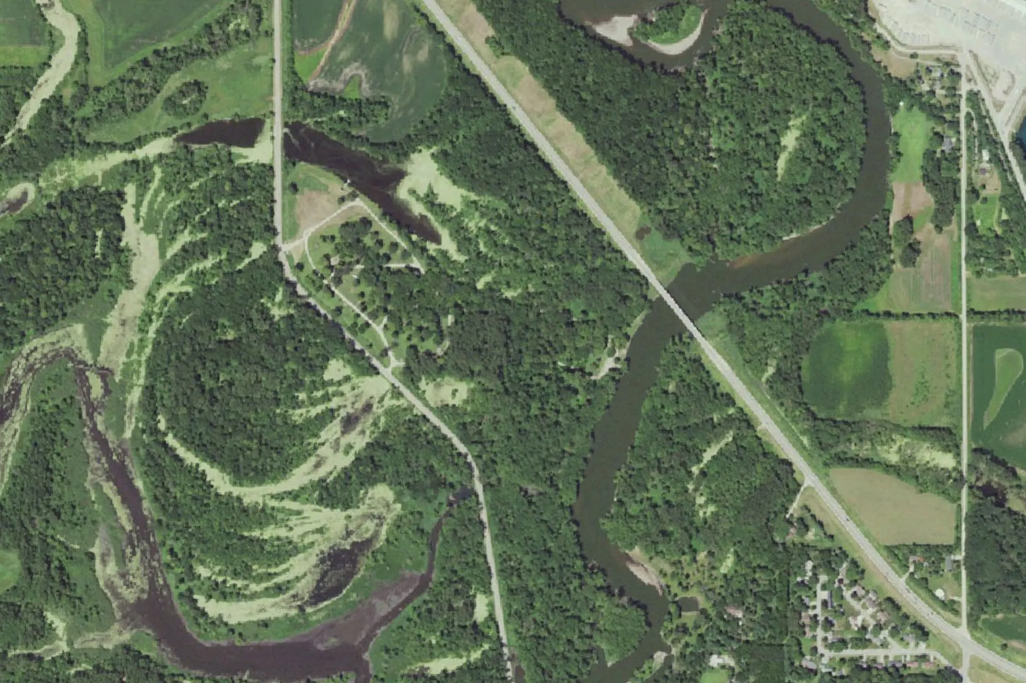 Aerial view of Shell Rock Park