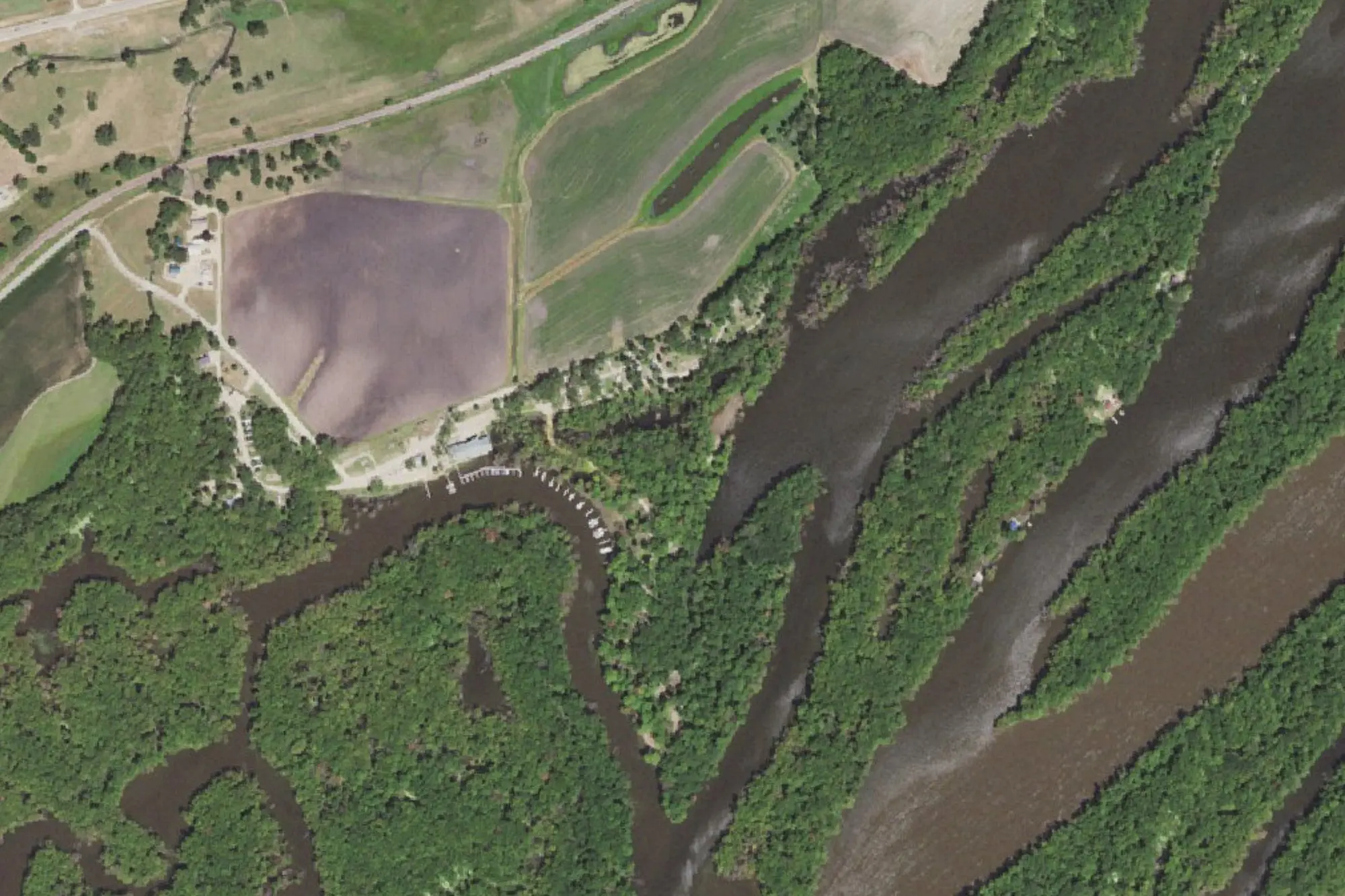 Aerial view of Rock Creek Marina/Campground