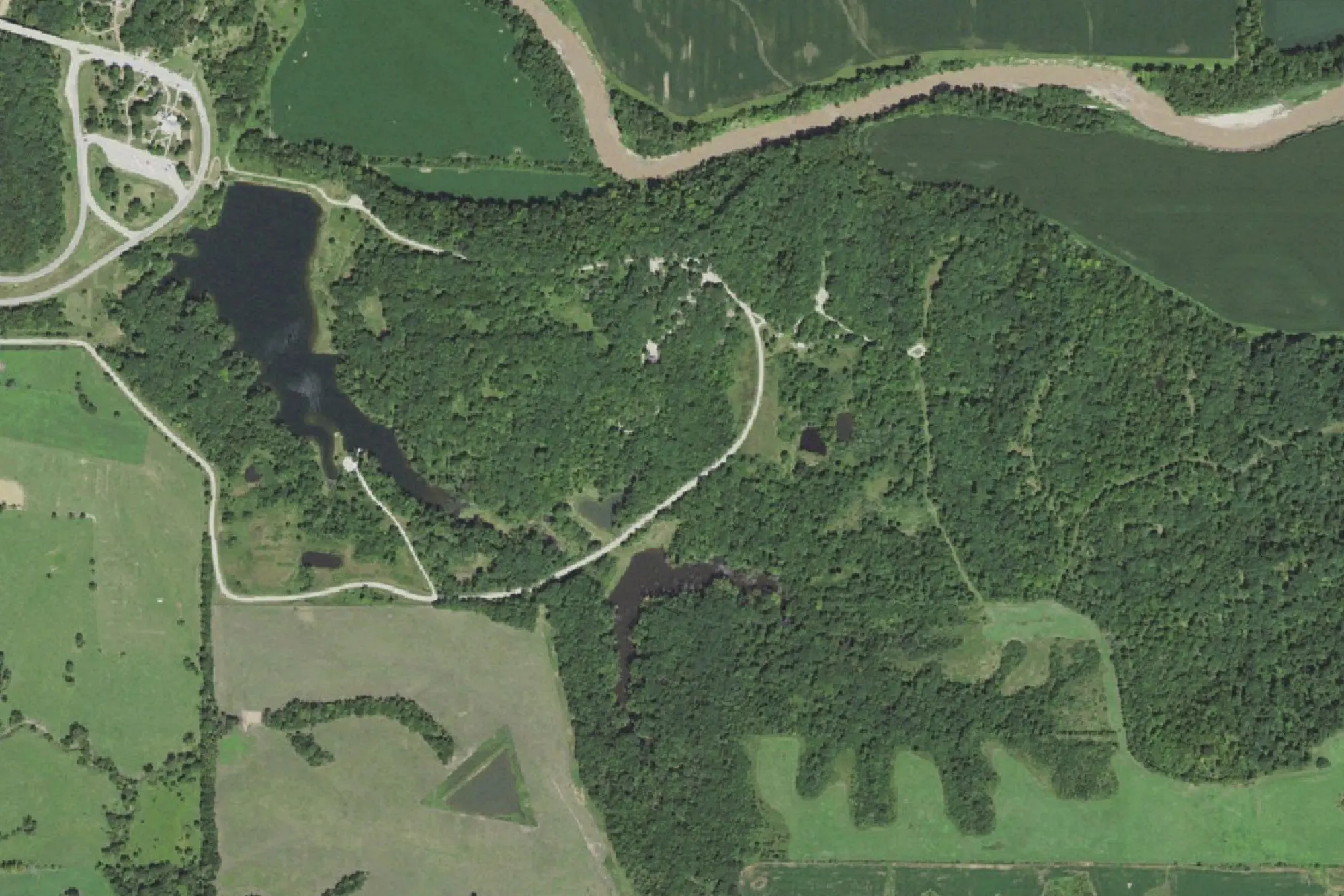 Aerial view of Slip Bluff Park
