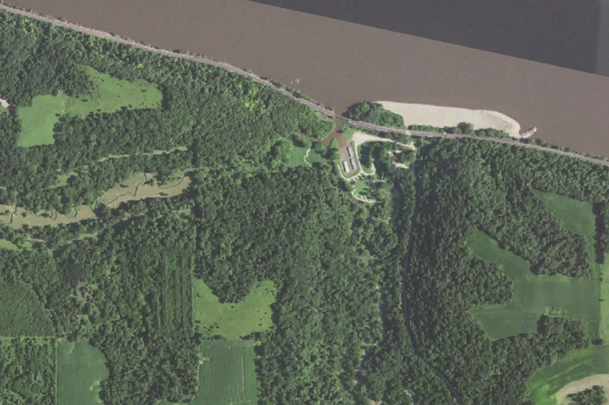 Aerial view of Finley's Landing Park