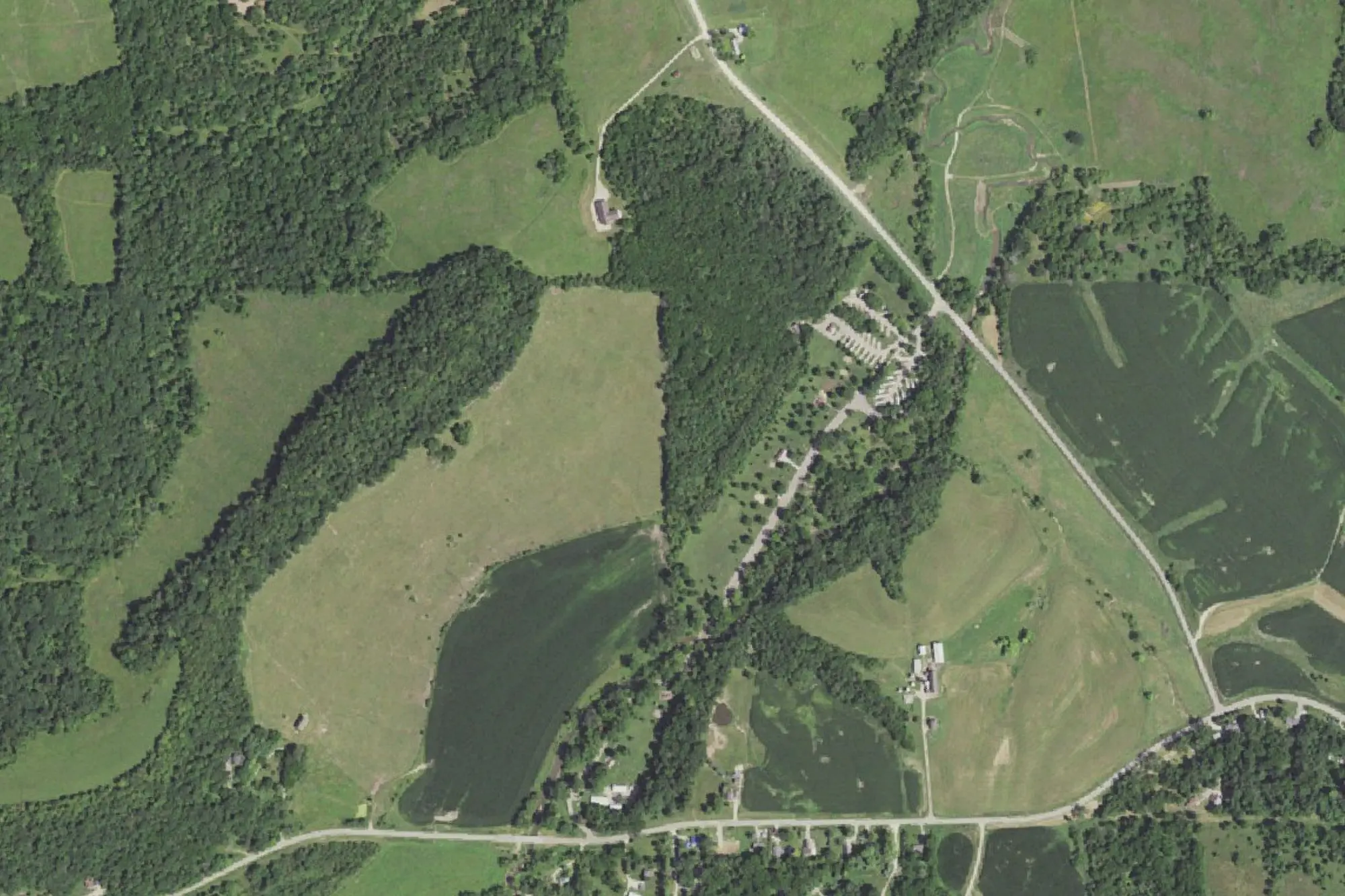 Aerial view of Swiss Valley Park