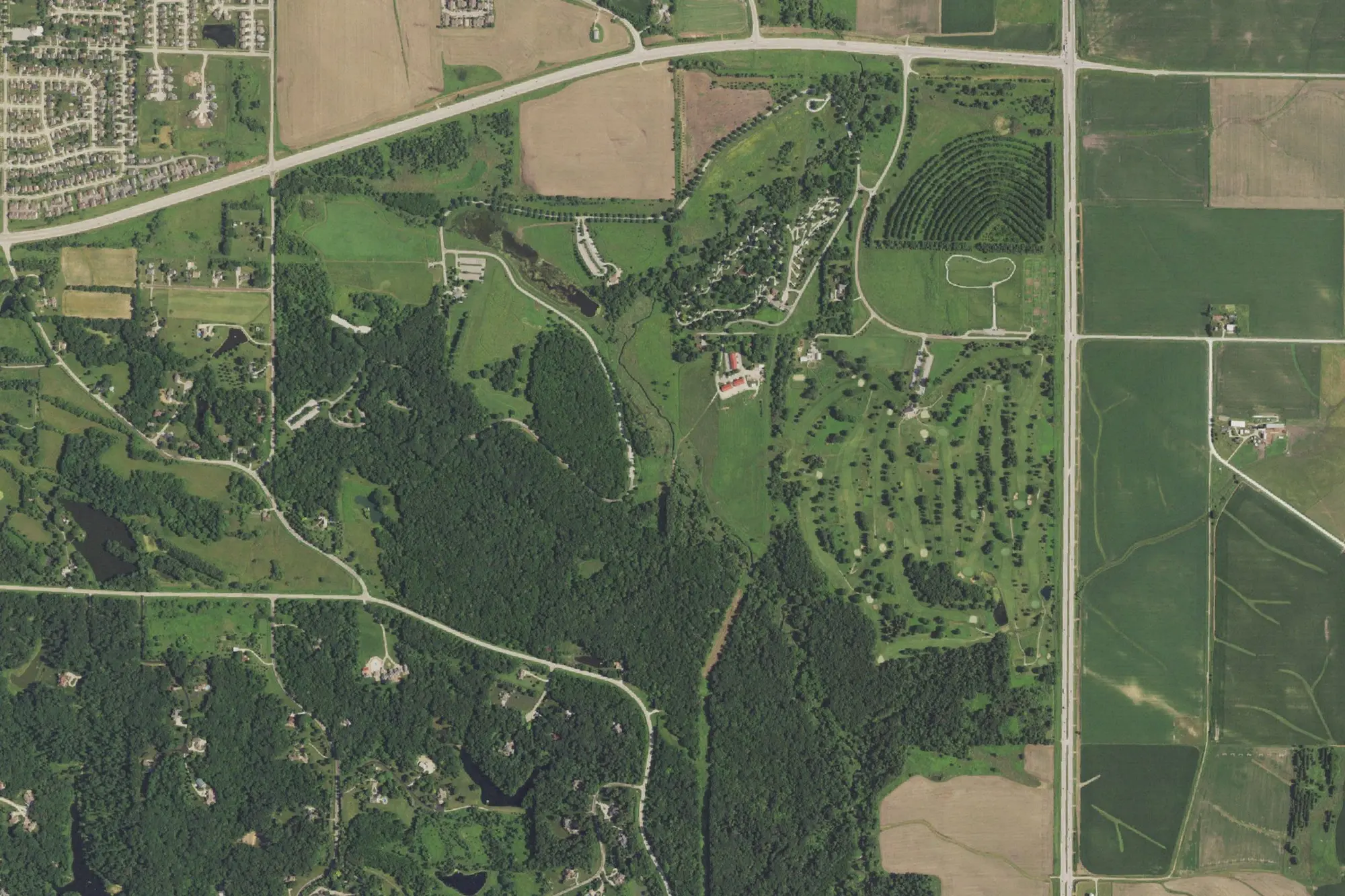 Aerial view of Squaw Creek Park