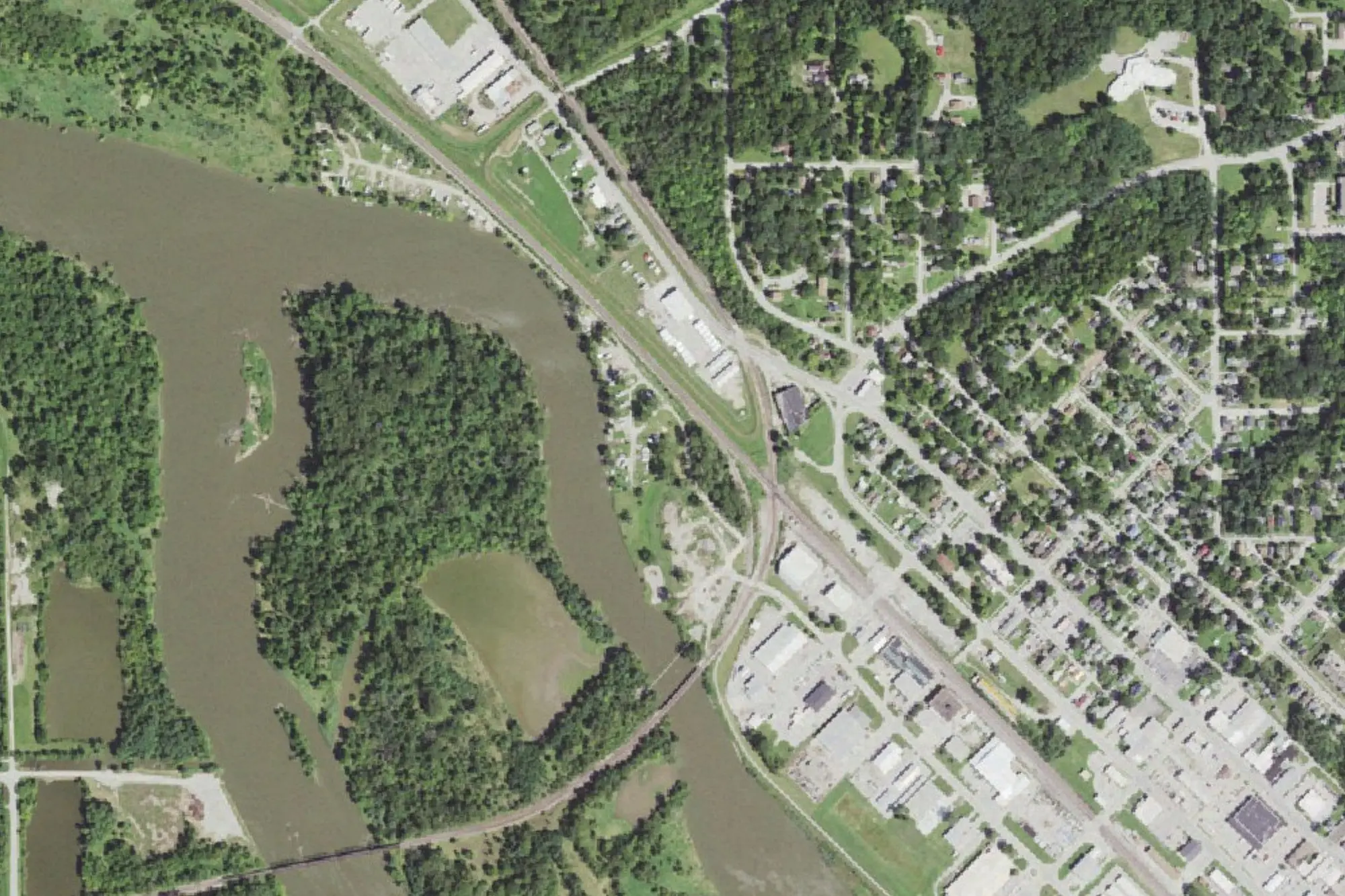 Aerial view of Haupert River Access