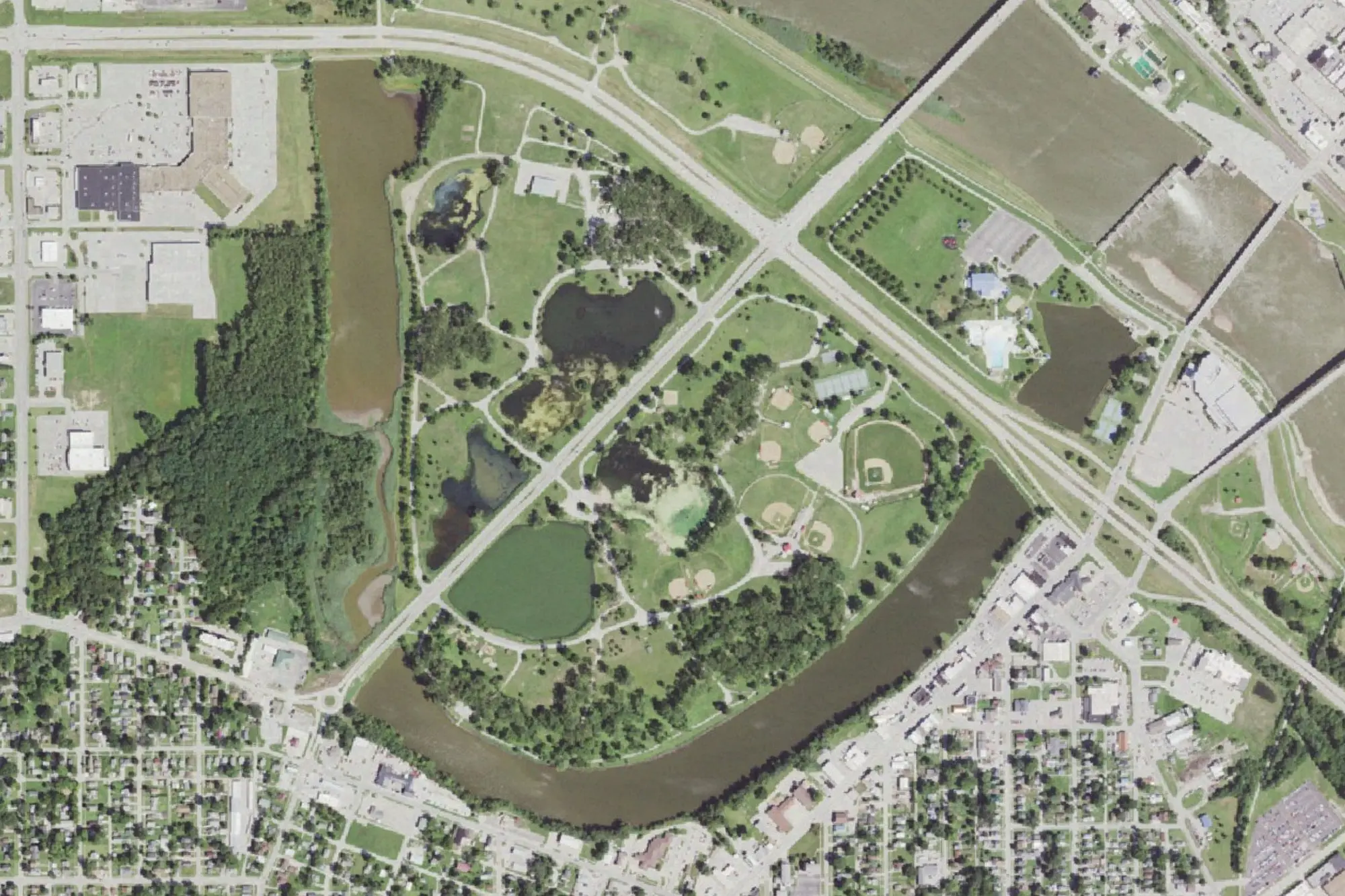 Aerial view of Greater Ottumwa Park