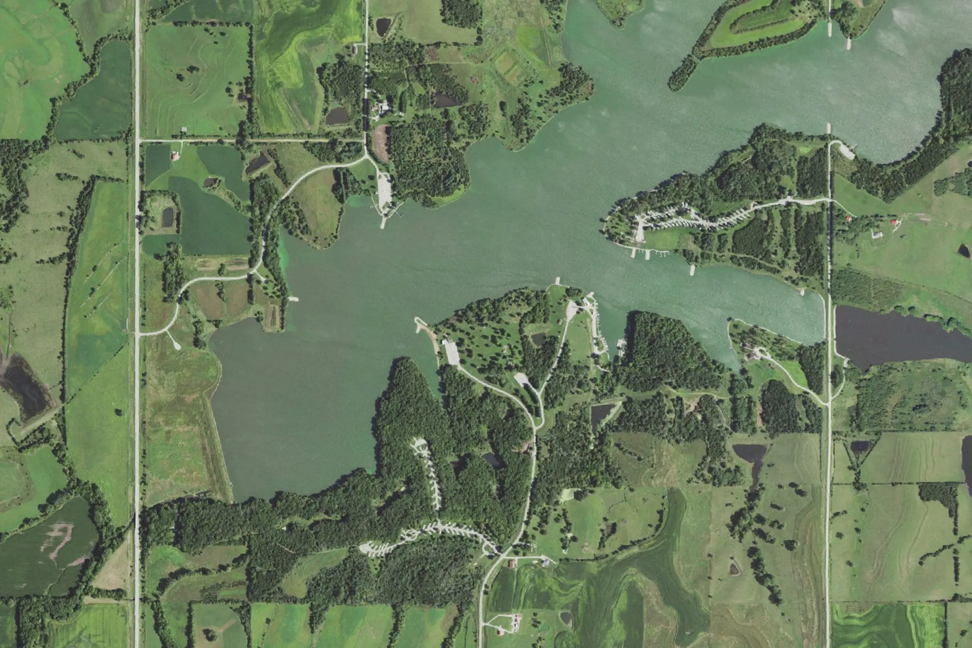 Aerial view of Lake Icaria State Park