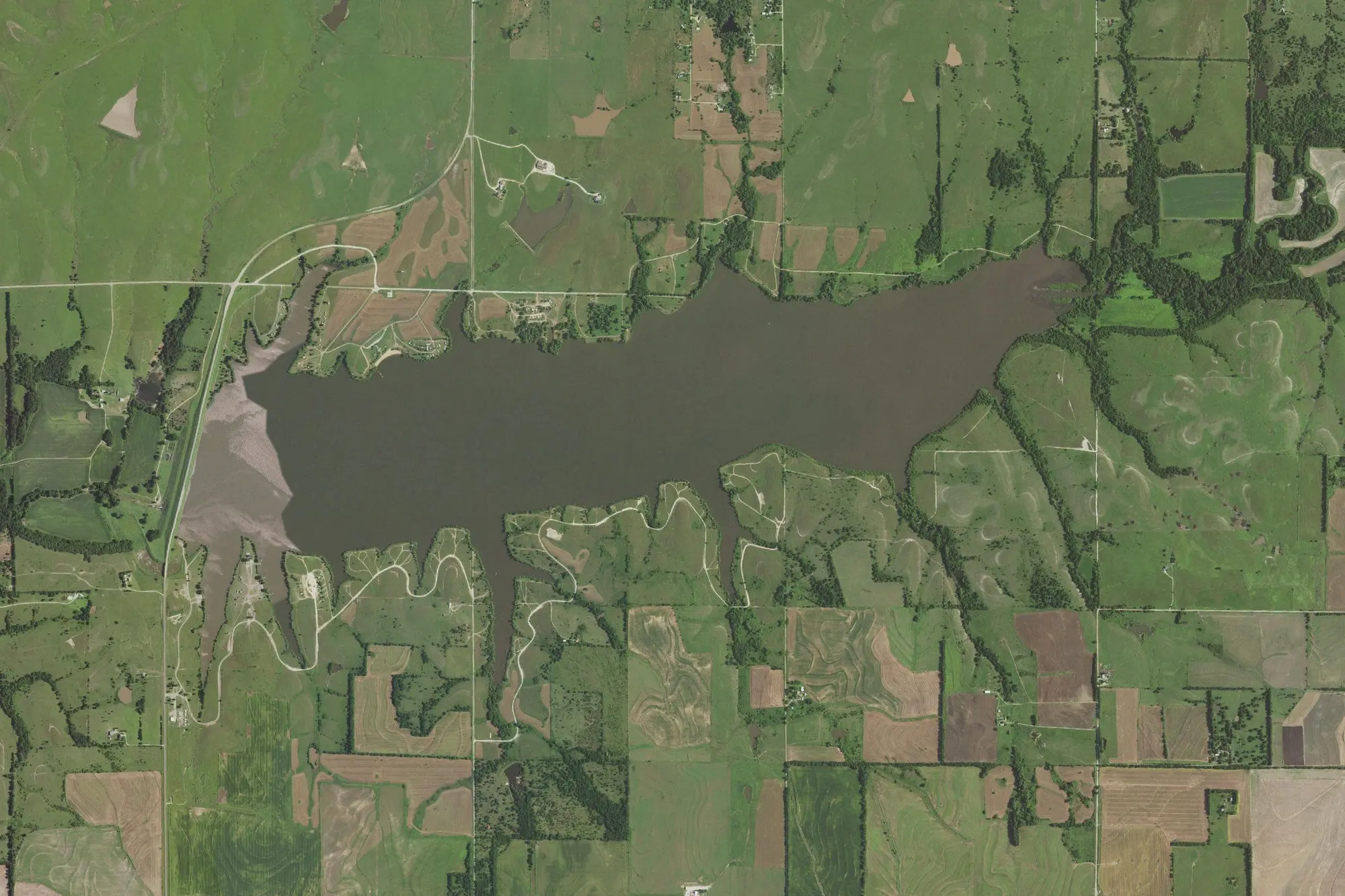 Aerial view of Winfield City Lake Recreation Area