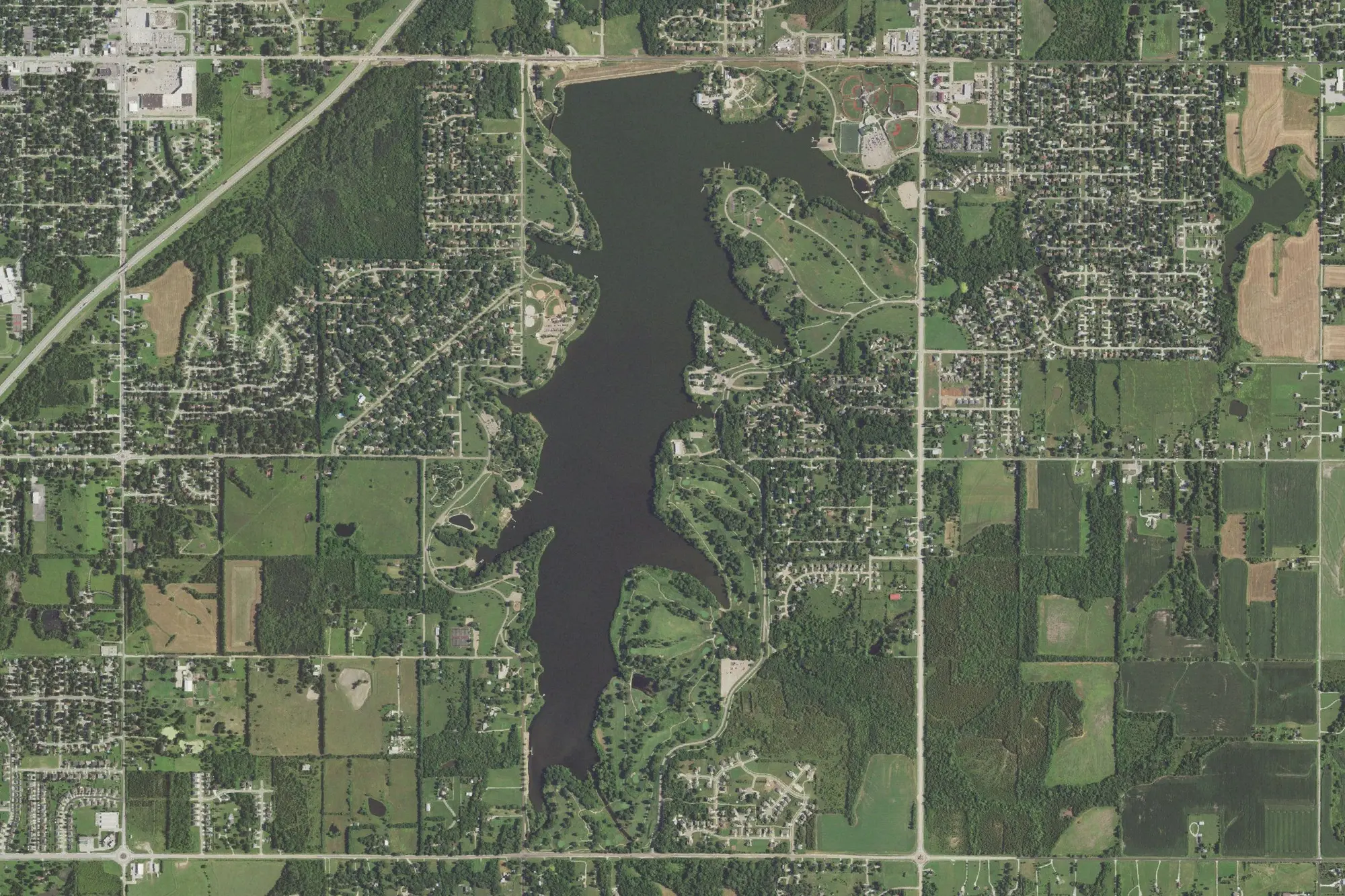 Aerial view of Lake Shawnee