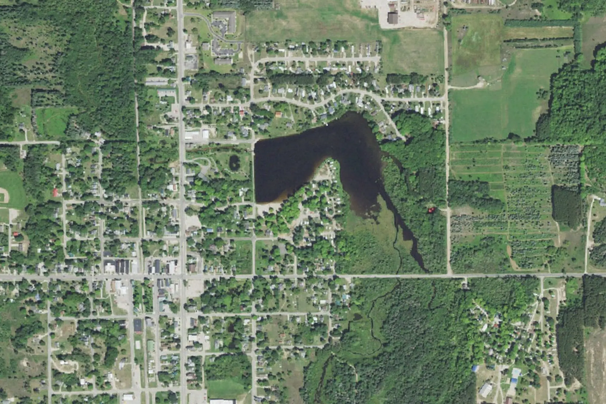 Aerial view of Lake Billings Park