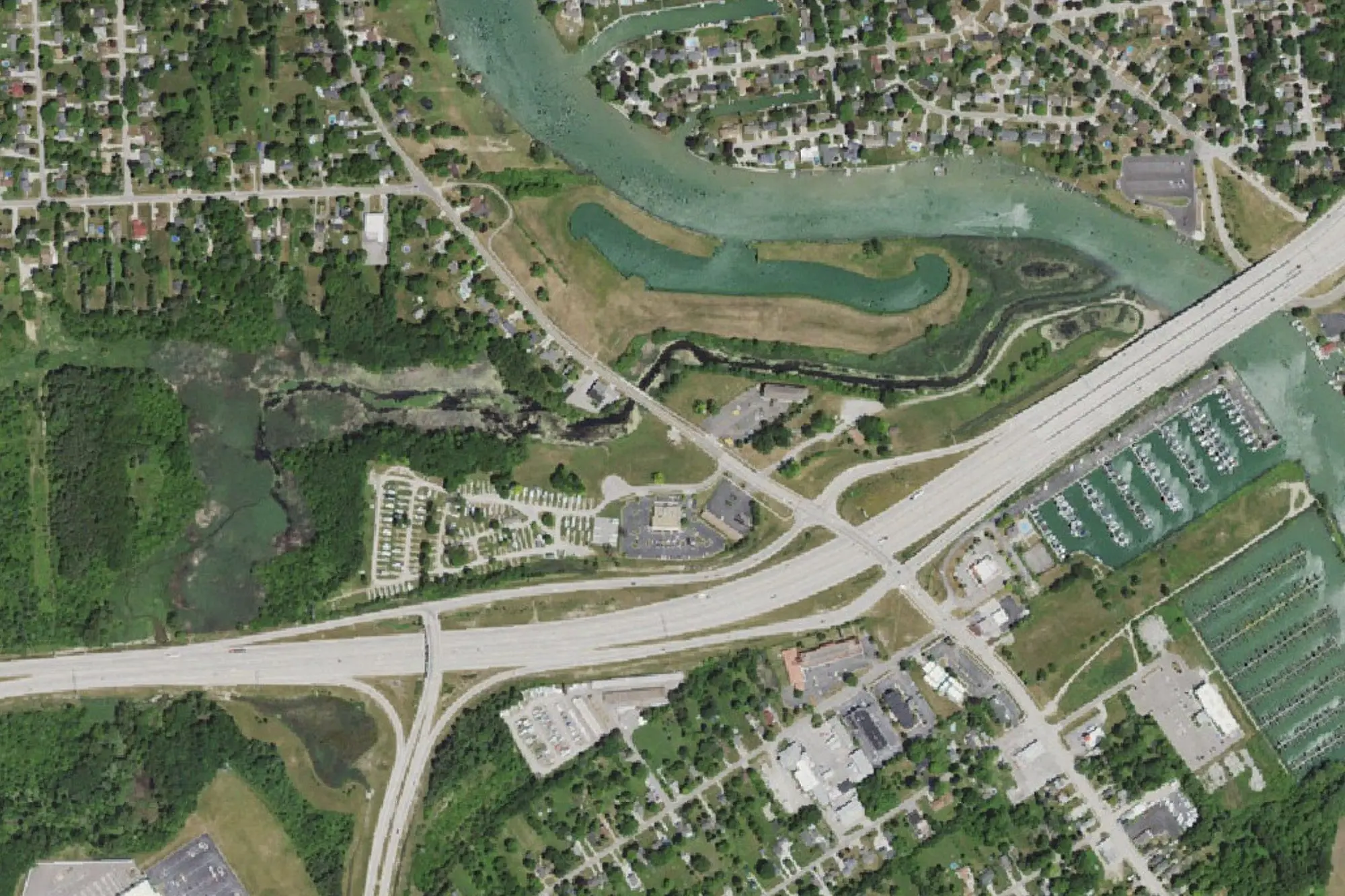 Aerial view of Park No. 1 and 2