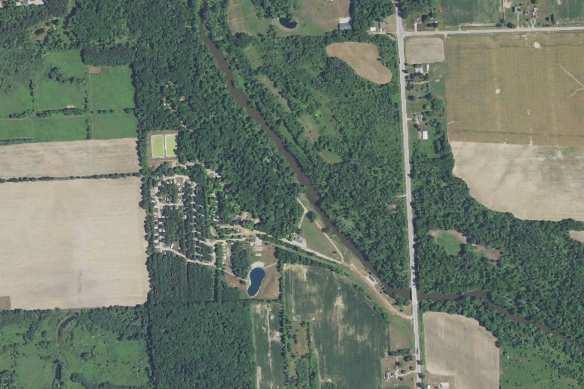 Aerial view of Evergreen Park County Park