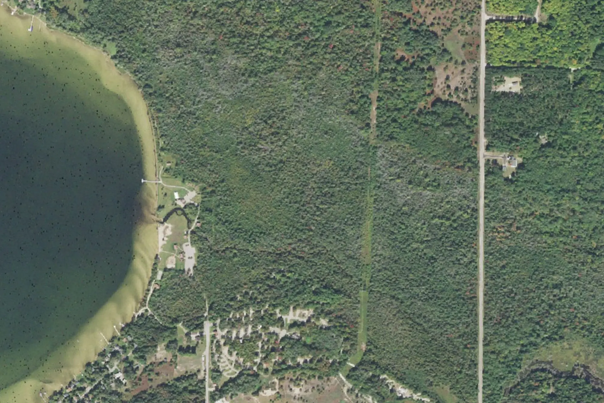Aerial view of Camp Pet-o-se-ga
