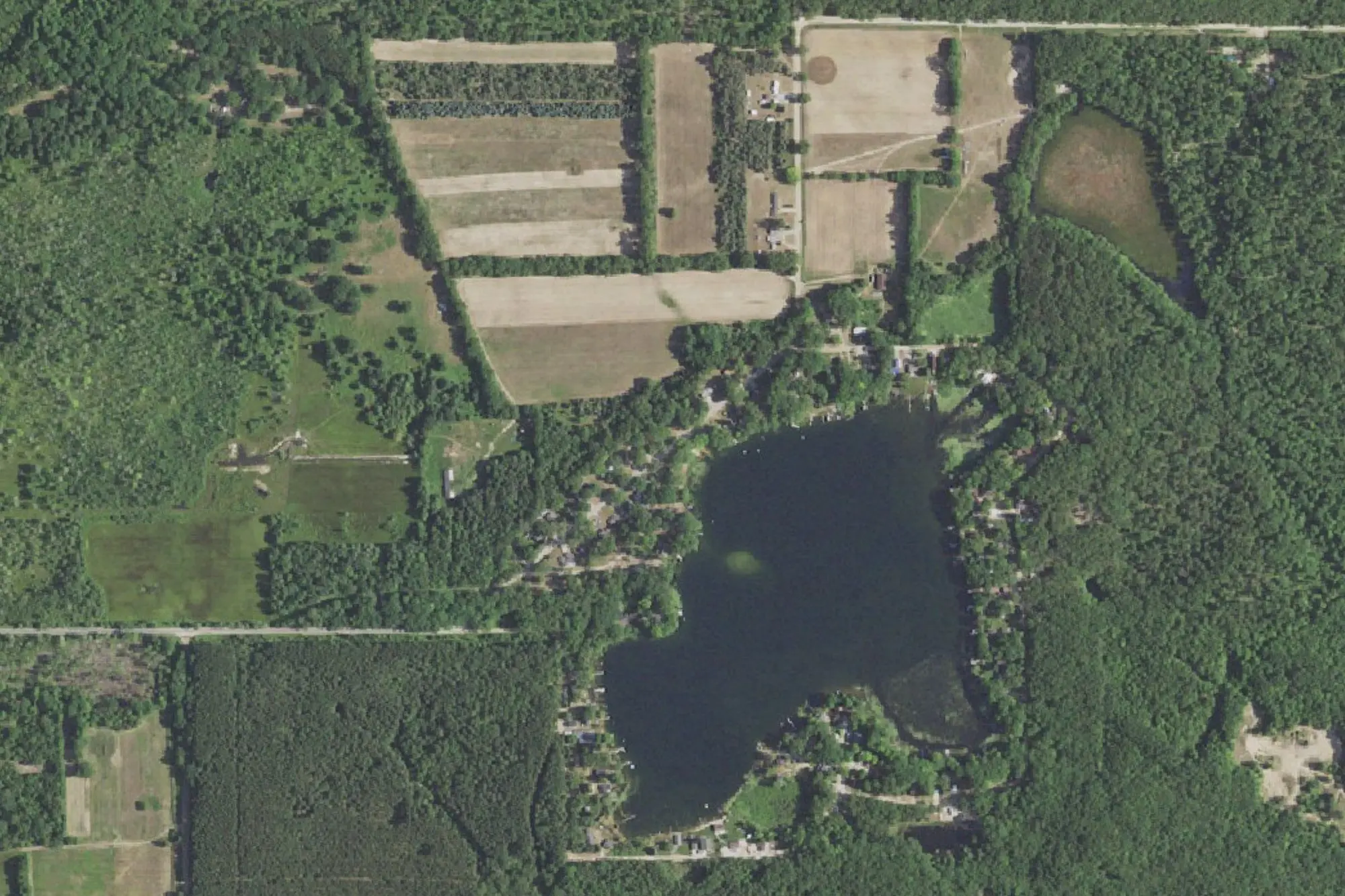 Aerial view of Pettibone Lake Park