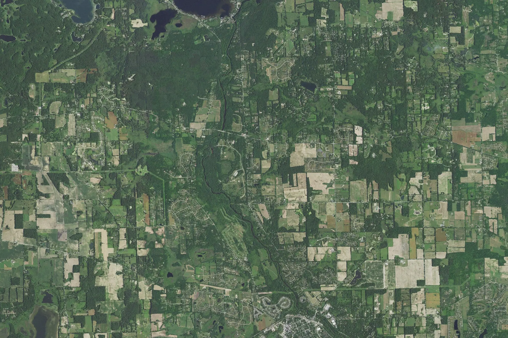 Aerial view of Hudson Mills Metropark