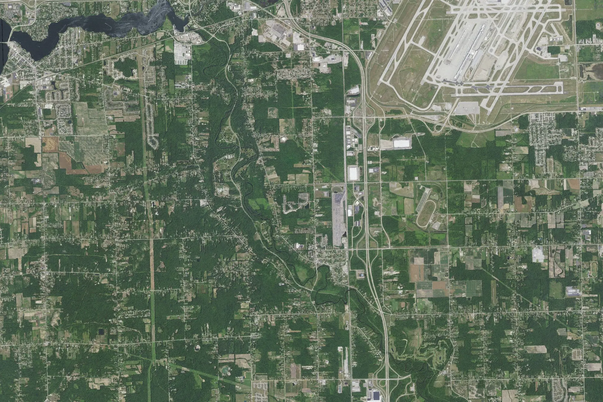 Aerial view of Lower Huron Metropark