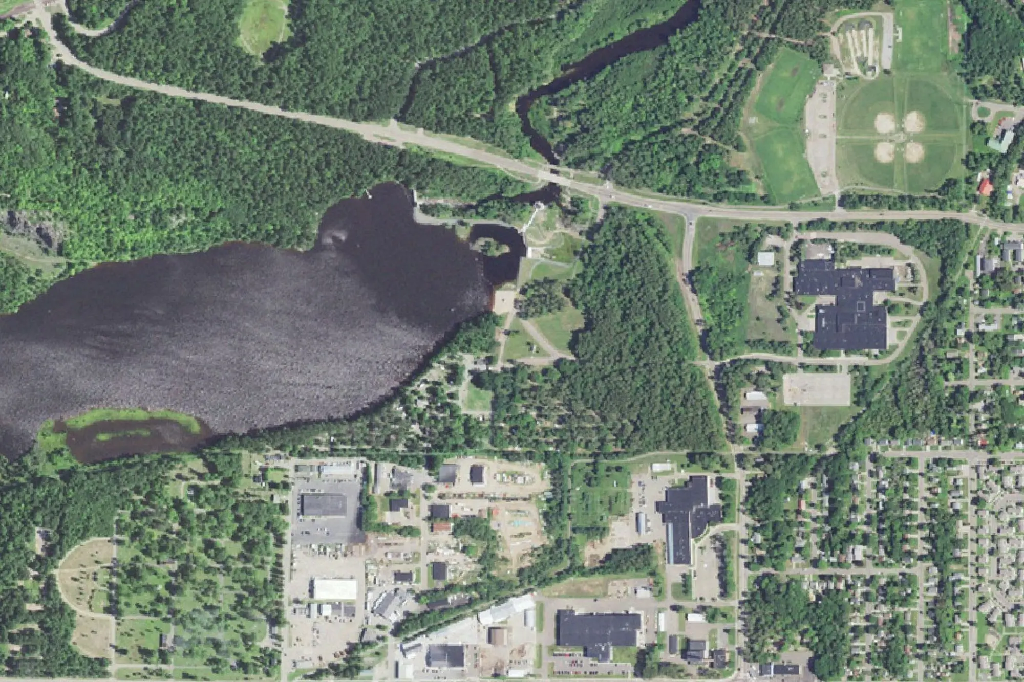 Aerial view of Marquette Tourist Park