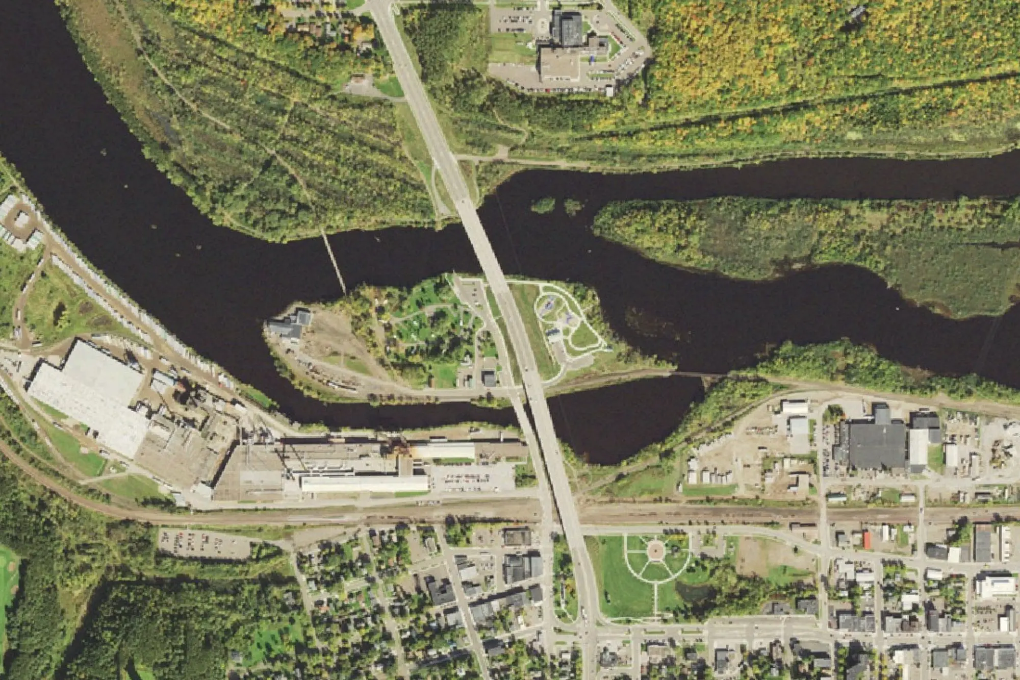 Aerial view of Dunlap Island Park