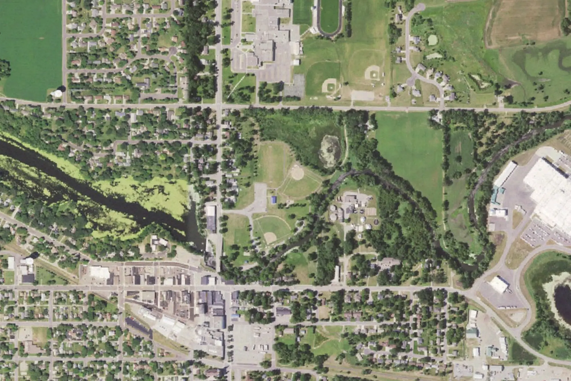 Aerial view of Sauk River Park
