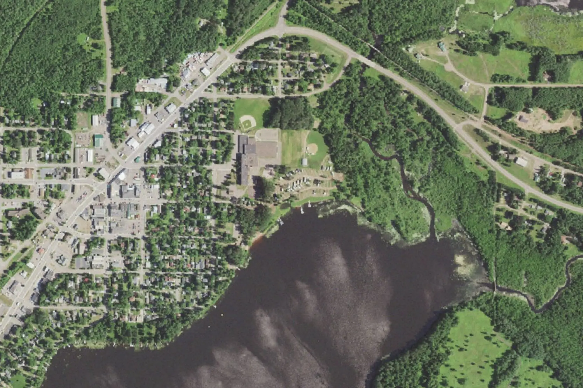Aerial view of Moose Lake City Park