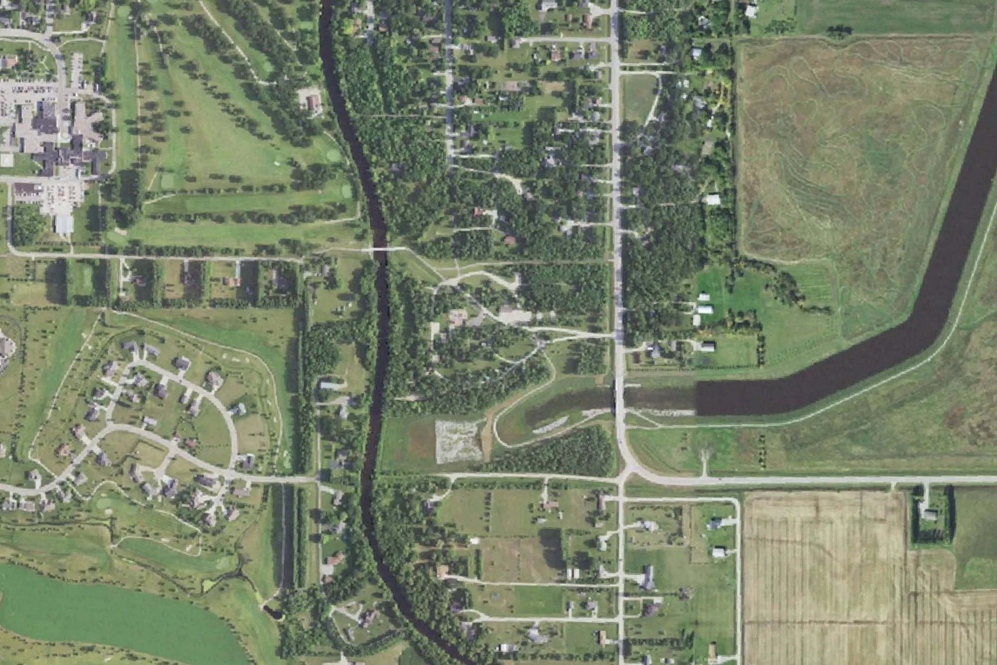 Aerial view of Roseau City Park