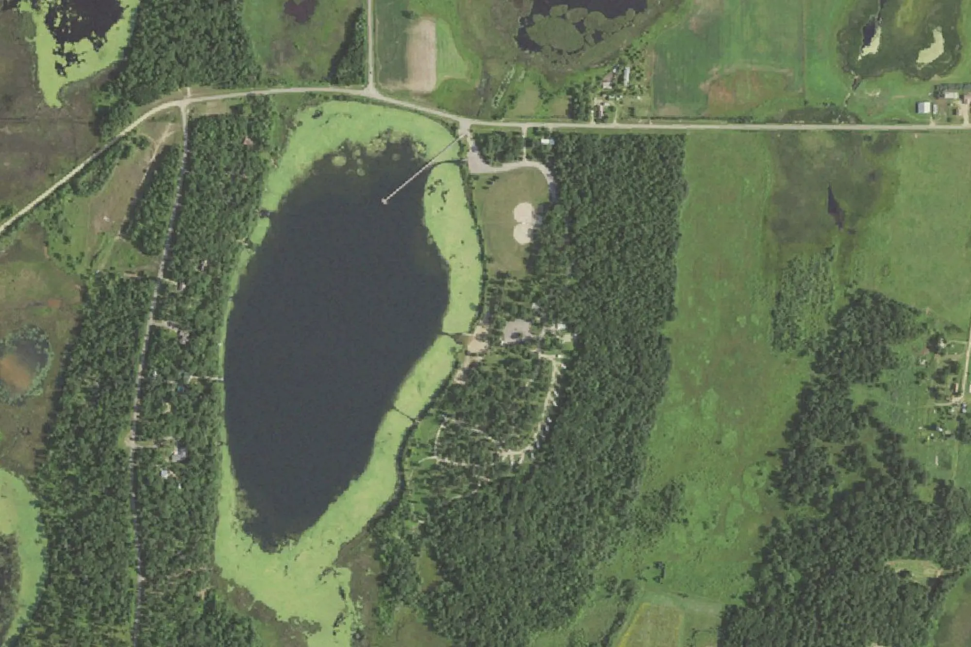 Aerial view of Dower Lake Recreational Area