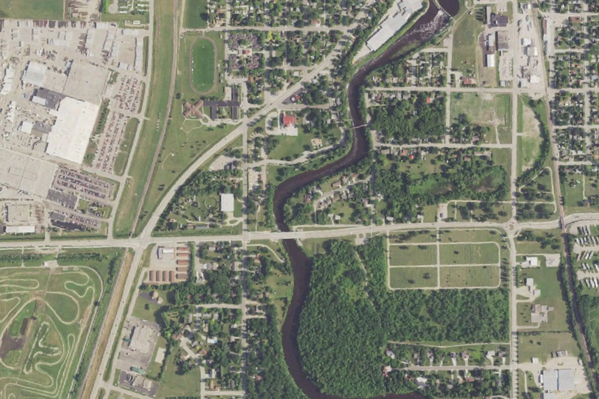 Aerial view of Lb Hartz Park