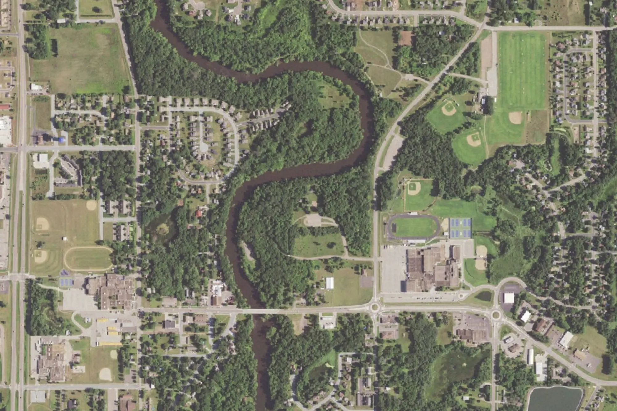 Aerial view of Rum River North County Park
