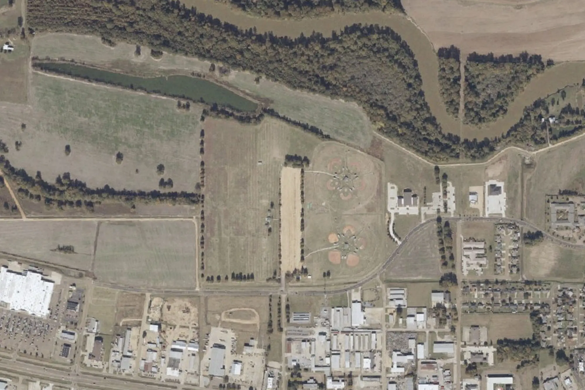 Aerial view of Stribling Park
