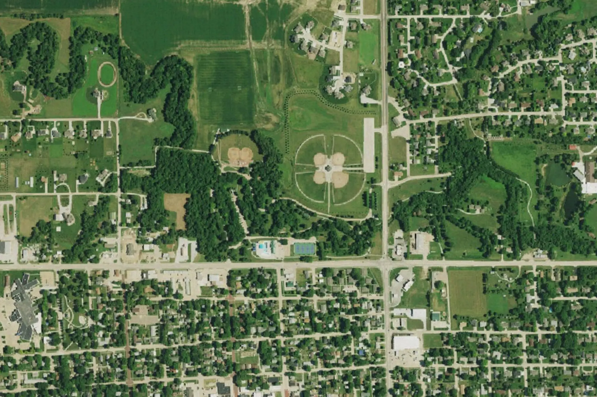 Aerial view of Streeter Park